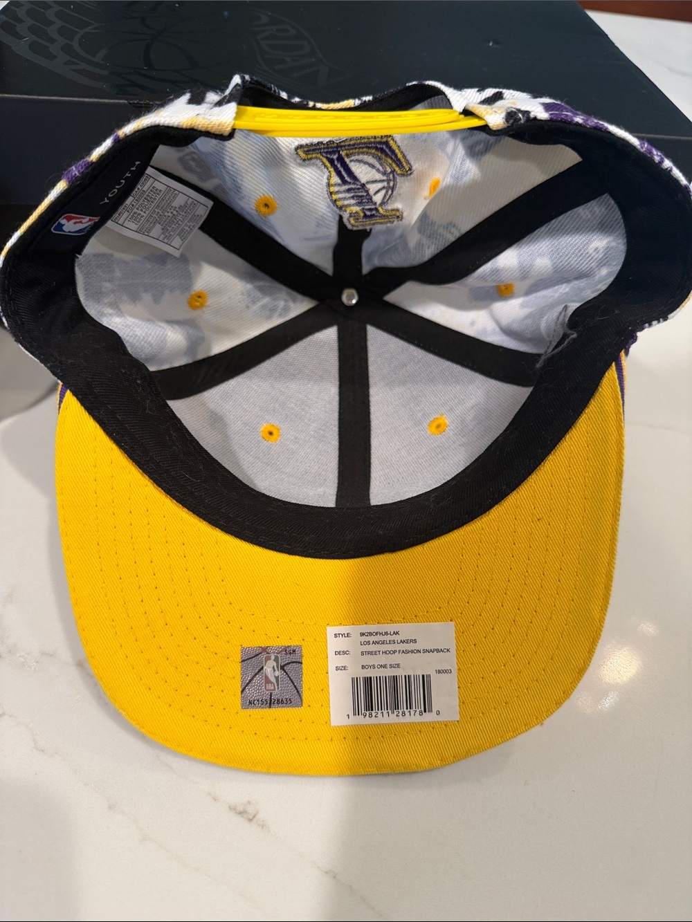 NBA Kids Snapback Hat in Yellow and Purple
